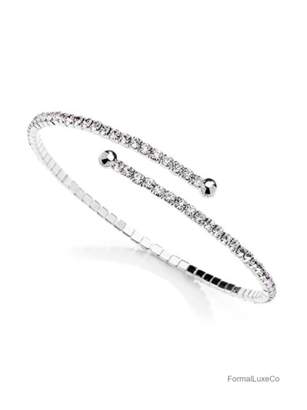 Crystal Rhinestone Cuff Bangle Bracelet for Wedding Prom Bridesmaid